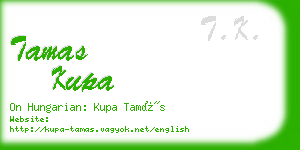 tamas kupa business card